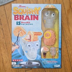 New The Amazing Squishy Brain Toy - Gray and Orange